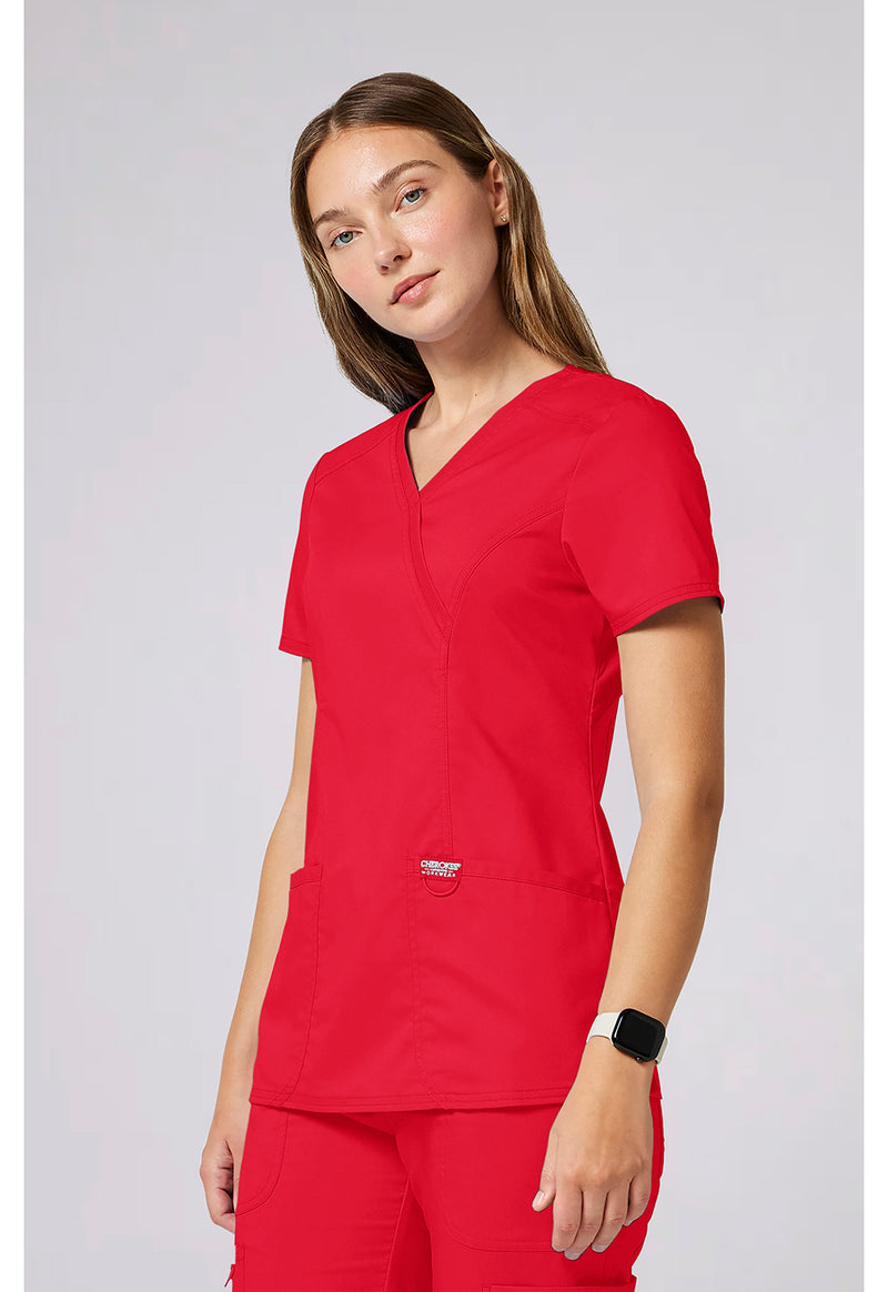 Sweet Paprika - Cherokee Cherokee WW Revolution Women's Scrub Top - Left Side View