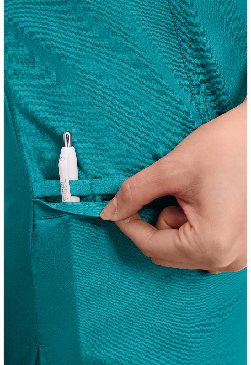Teal Blue - Cherokee Cherokee WW Revolution Women's Scrub Top - Detail 3 View