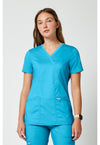 Turquoise - Cherokee Cherokee WW Revolution Women's Scrub Top - Detail 4 View
