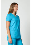 Turquoise - Cherokee Cherokee WW Revolution Women's Scrub Top - Right Side View
