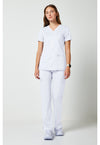White - Cherokee Cherokee WW Revolution Women's Scrub Top - Detail 1 View