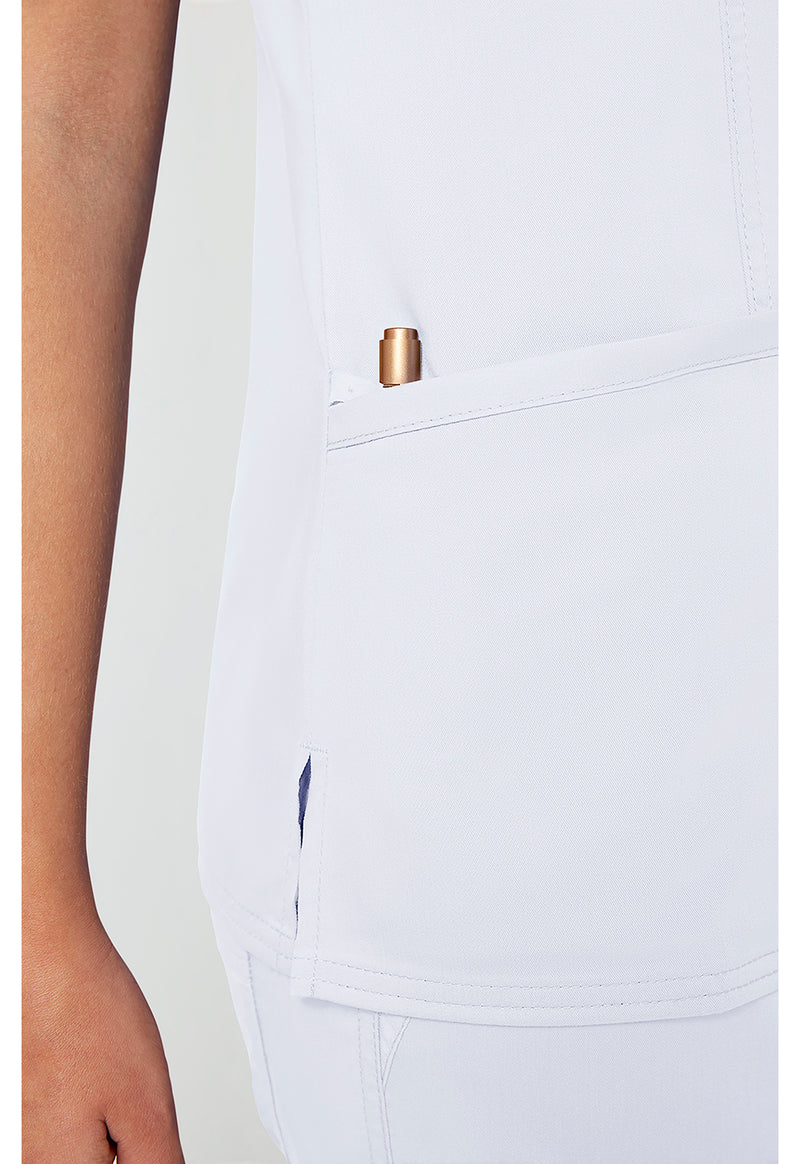 White - Cherokee Cherokee WW Revolution Women's Scrub Top - Detail 2 View