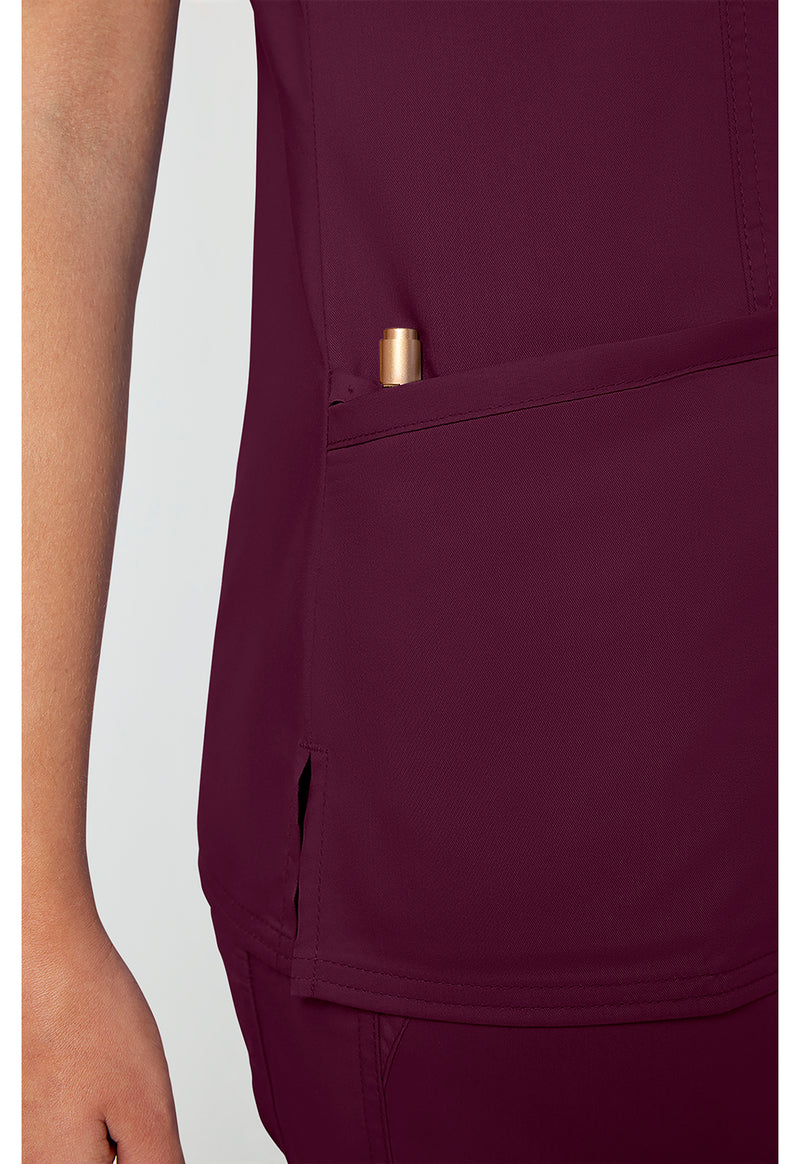 Wine - Cherokee Cherokee WW Revolution Women's Scrub Top - Detail 2 View