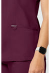 Wine - Cherokee Cherokee WW Revolution Women's Scrub Top - Detail 3 View
