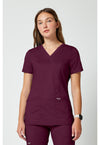 Wine - Cherokee Cherokee WW Revolution Women's Scrub Top - Detail 4 View