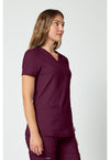 Wine - Cherokee Cherokee WW Revolution Women's Scrub Top - Right Side View