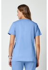 Ciel Blue - Cherokee WW Revolution Women Scrub Top - Back View