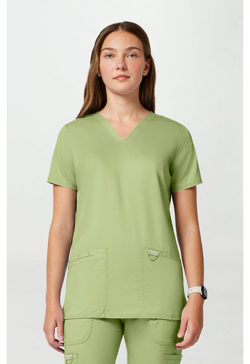 Cucumber - Cherokee WW Revolution Women Scrub Top - Front View