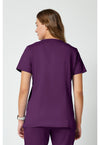 Eggplant - Cherokee WW Revolution Women Scrub Top - Back View