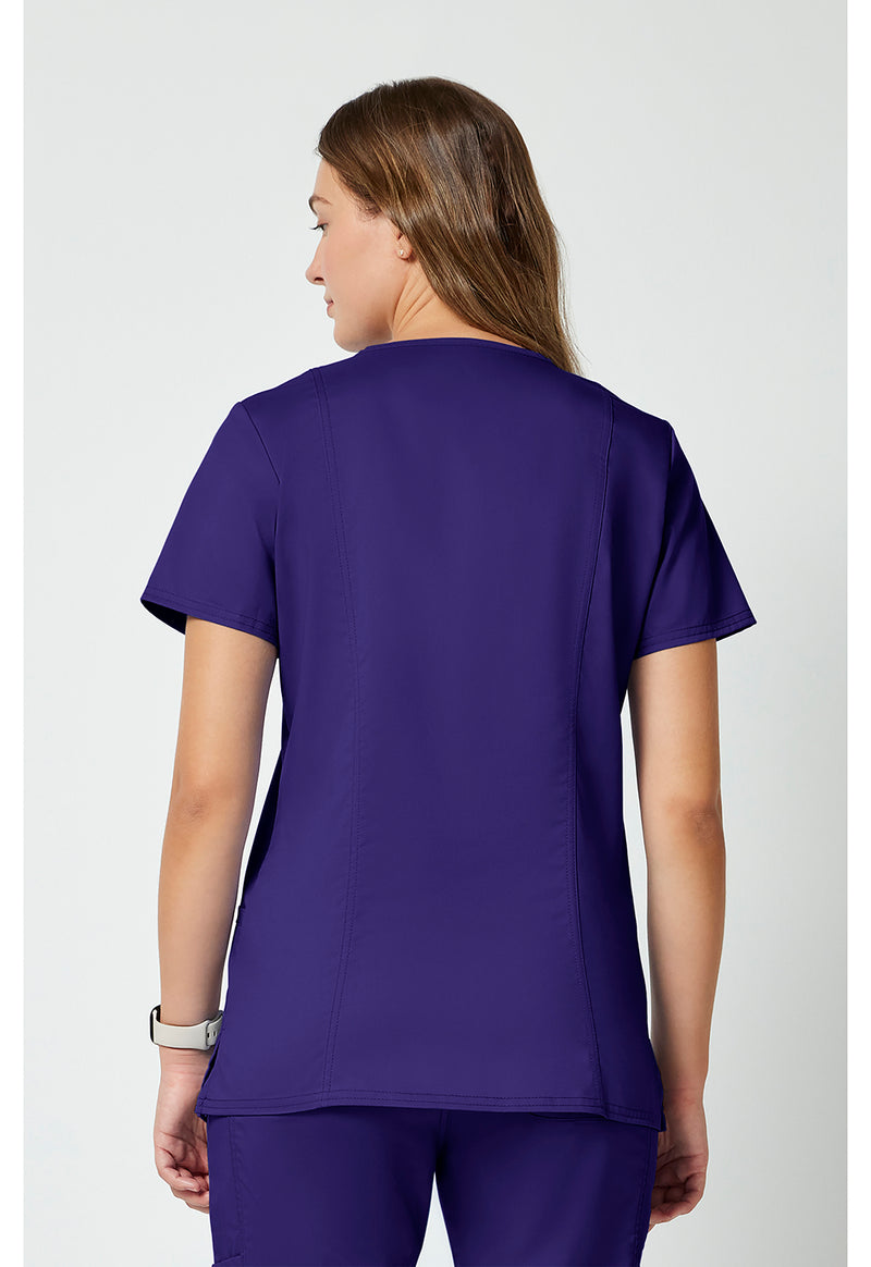 Grape - Cherokee WW Revolution Women Scrub Top - Back View