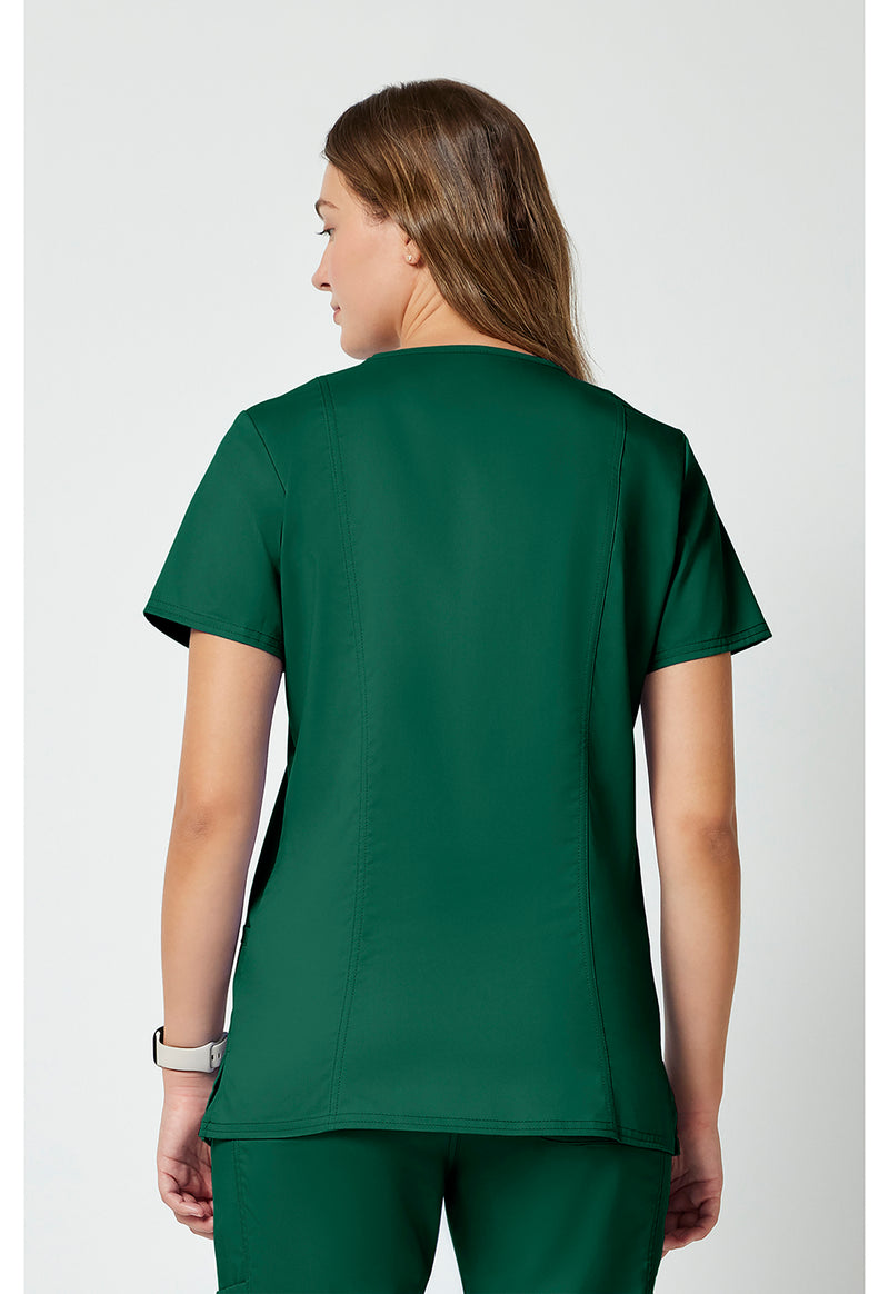 Hunter Green - Cherokee WW Revolution Women Scrub Top - Back View