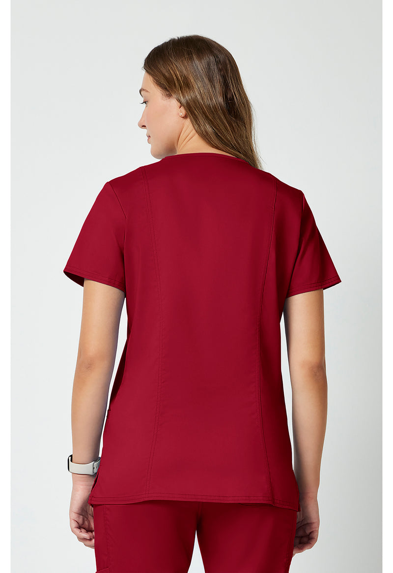 Red - Cherokee WW Revolution Women Scrub Top - Back View