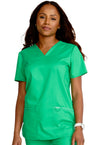 Sparkling Jade - Cherokee WW Revolution Women Scrub Top - Front View