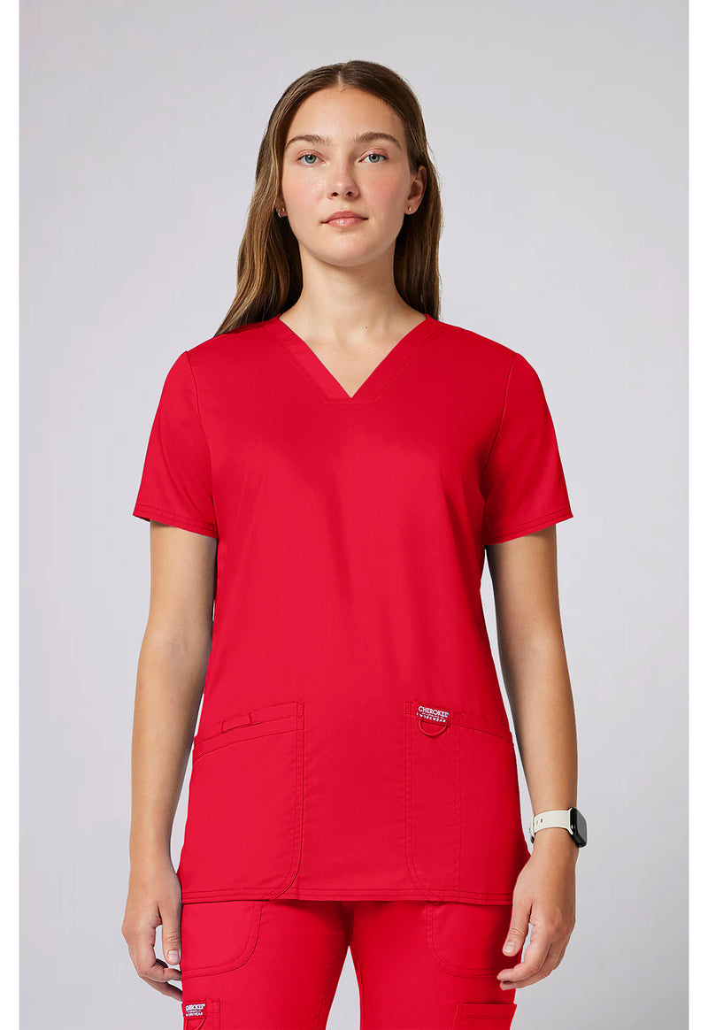 Sweet Paprika - Cherokee WW Revolution Women Scrub Top - Front View