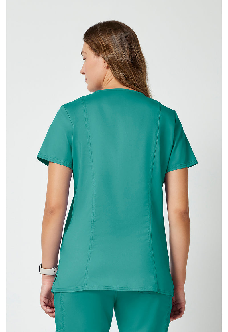 Soft Marine - Cherokee WW Revolution Women Scrub Top - Back View