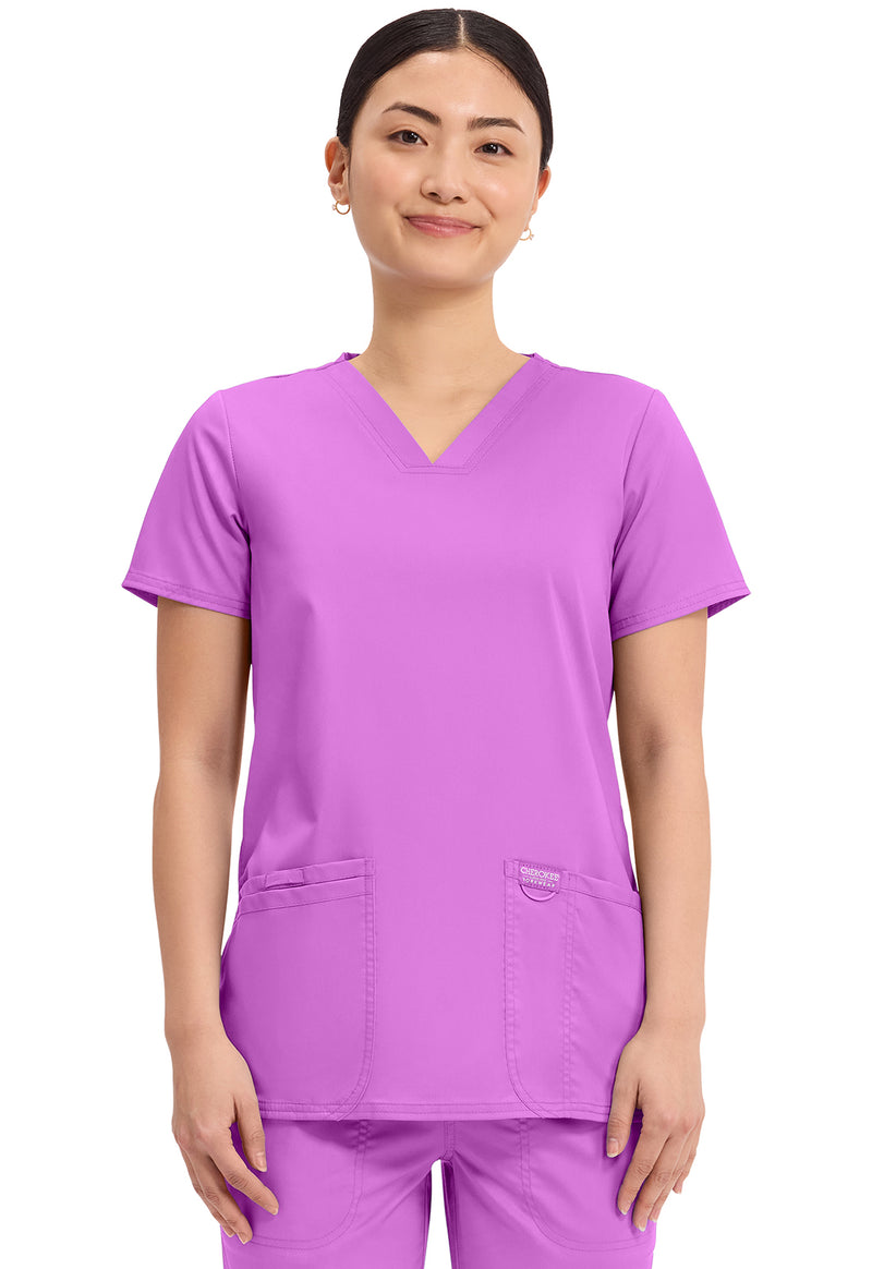 Sweet Berry - Cherokee WW Revolution Women Scrub Top - Front View