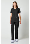 Black - Cherokee Cherokee WW Revolution Women's Scrub Top - Detail 1 View