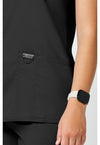 Black - Cherokee Cherokee WW Revolution Women's Scrub Top - Detail 4 View