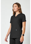 Black - Cherokee Cherokee WW Revolution Women's Scrub Top - Left Side View