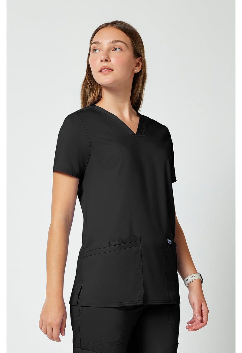 Black - Cherokee Cherokee WW Revolution Women's Scrub Top - Right Side View