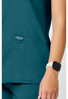 Caribbean Blue - Cherokee Cherokee WW Revolution Women's Scrub Top - Detail 4 View