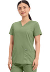 Celery Green - Cherokee Cherokee WW Revolution Women's Scrub Top - Left Side View