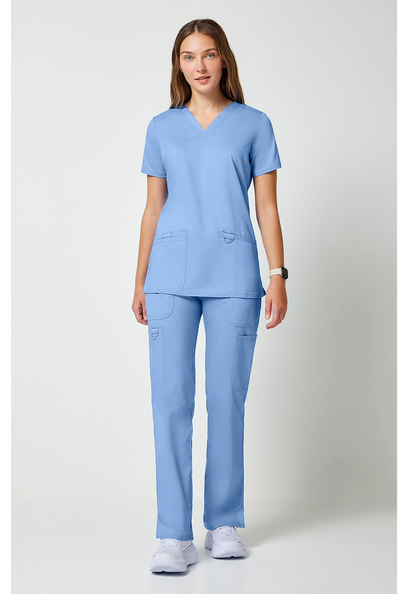 Ciel Blue - Cherokee Cherokee WW Revolution Women's Scrub Top - Detail 1 View