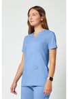 Ciel Blue - Cherokee Cherokee WW Revolution Women's Scrub Top - Left Side View