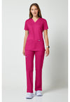 Electric Pink - Cherokee Cherokee WW Revolution Women's Scrub Top - Detail 1 View