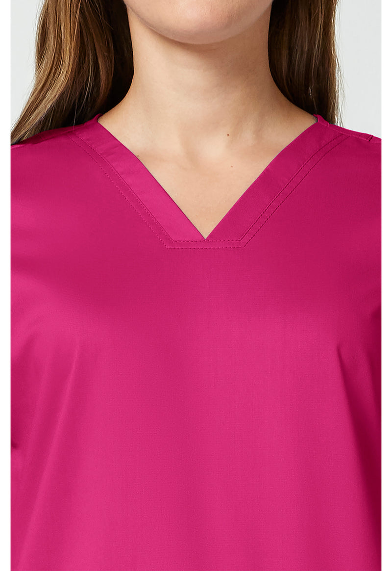 Electric Pink - Cherokee Cherokee WW Revolution Women's Scrub Top - Detail 2 View