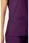 Eggplant - Cherokee Cherokee WW Revolution Women's Scrub Top - Detail 3 View