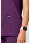 Eggplant - Cherokee Cherokee WW Revolution Women's Scrub Top - Detail 4 View