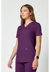 Eggplant - Cherokee Cherokee WW Revolution Women's Scrub Top - Left Side View