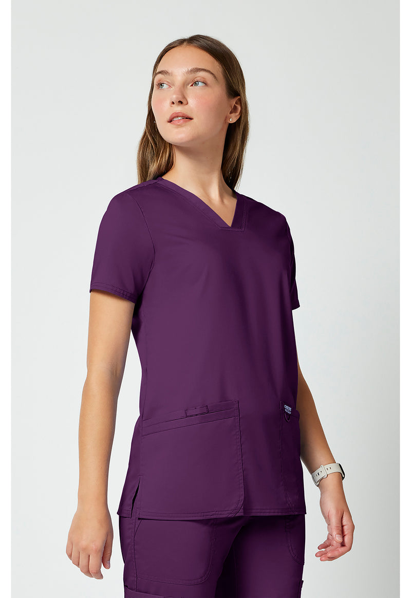 Eggplant - Cherokee Cherokee WW Revolution Women's Scrub Top - Right Side View