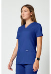 Galaxy Blue - Cherokee Cherokee WW Revolution Women's Scrub Top - Left Side View