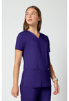 Grape - Cherokee Cherokee WW Revolution Women's Scrub Top - Right Side View