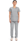 Grey - Cherokee Cherokee WW Revolution Women's Scrub Top - Detail 1 View