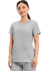 Grey - Cherokee Cherokee WW Revolution Women's Scrub Top - Left Side View
