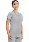 Grey - Cherokee Cherokee WW Revolution Women's Scrub Top - Right Side View