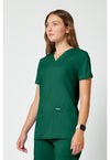 Hunter Green - Cherokee Cherokee WW Revolution Women's Scrub Top - Left Side View