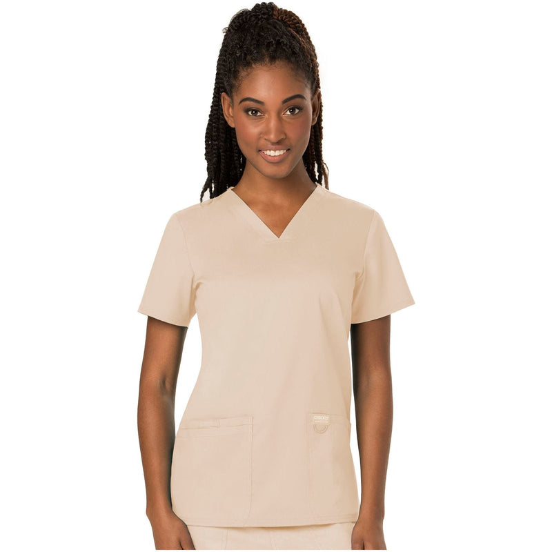 khaki - V-Neck Top
