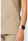Khaki - Cherokee Cherokee WW Revolution Women's Scrub Top - Detail 4 View