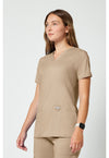 Khaki - Cherokee Cherokee WW Revolution Women's Scrub Top - Left Side View