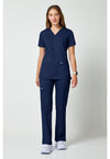 Navy - Cherokee Cherokee WW Revolution Women's Scrub Top - Detail 1 View