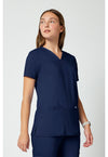 Navy - Cherokee Cherokee WW Revolution Women's Scrub Top - Right Side View