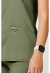 Olive - Cherokee Cherokee WW Revolution Women's Scrub Top - Detail 4 View