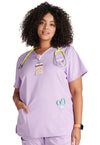 Purple Freesia - Cherokee Cherokee WW Revolution Women's Scrub Top - Detail 3 View