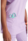 Purple Freesia - Cherokee Cherokee WW Revolution Women's Scrub Top - Detail 4 View