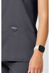 Pewter - Cherokee Cherokee WW Revolution Women's Scrub Top - Detail 4 View