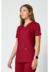Red - Cherokee Cherokee WW Revolution Women's Scrub Top - Left Side View
